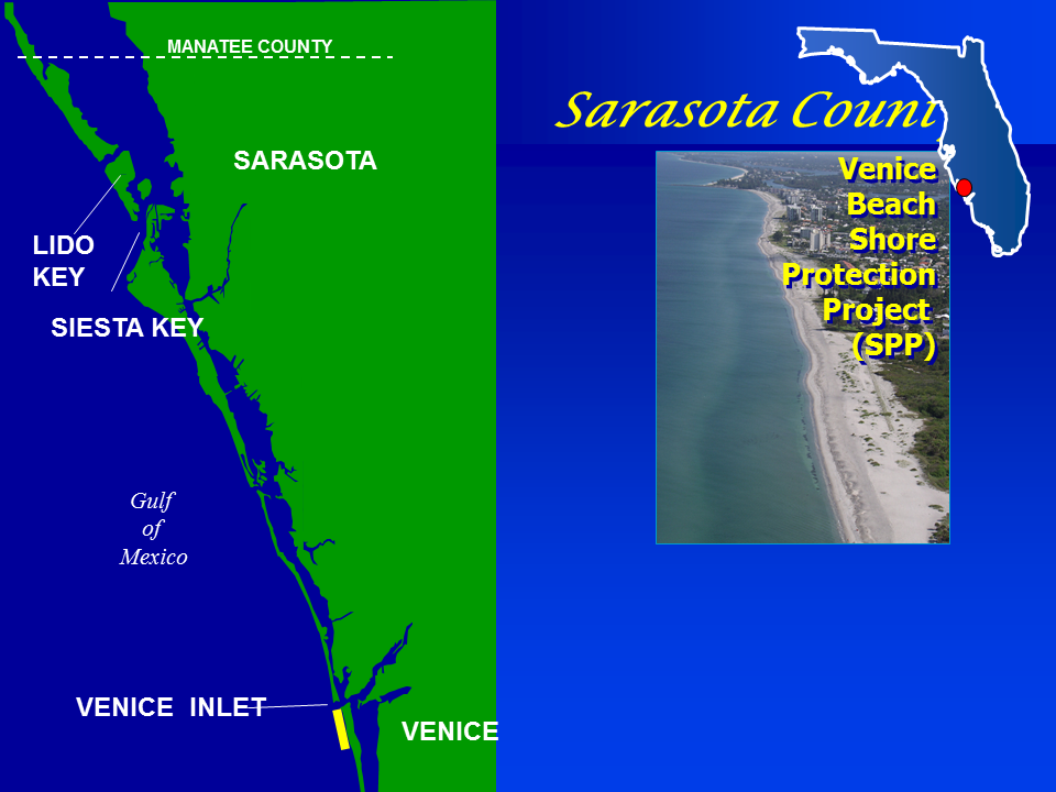 Sarasota County Shore Protection Project map; click for full-sized map